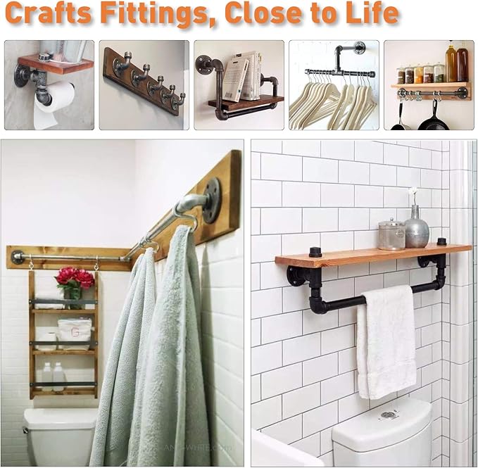 Pipe Fitting, 30 Pack 1" Grey Floor Flange/Elbow/Tee Combo - Image 4