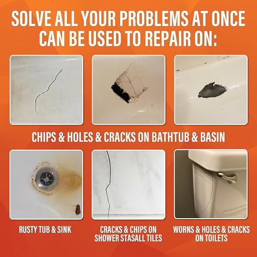 Fiberglass Tub Repair Kit, for Shower Crack & Bathtub Chip | For Porcelain - Image 2