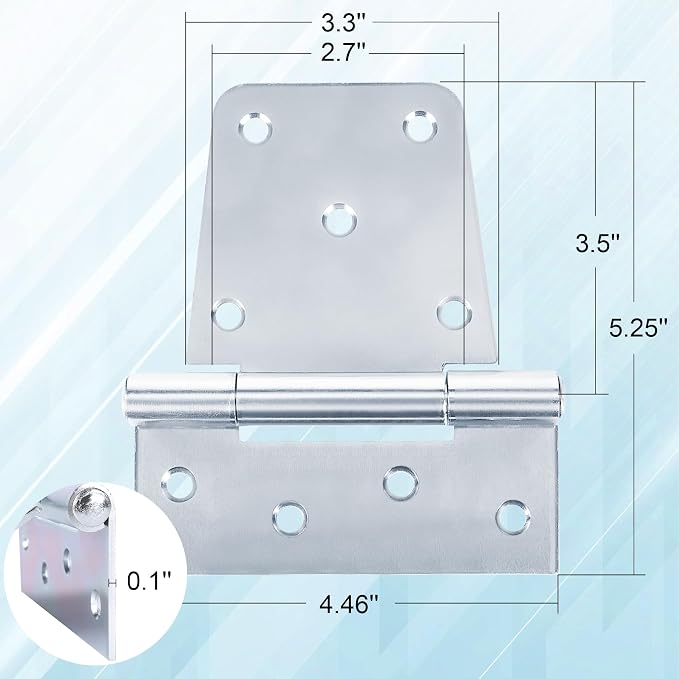Heavy Duty Gate Hinges 3.5 inch 4 Pack Extra Thick Industrial T Hinges Barn - Image 5