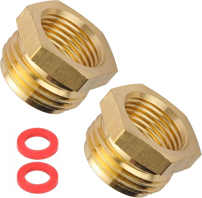 Garden Hose Adapter, 3/4" GHT Male to 1/2" NPT Female Connector | GHT to NPT by Sanpaint