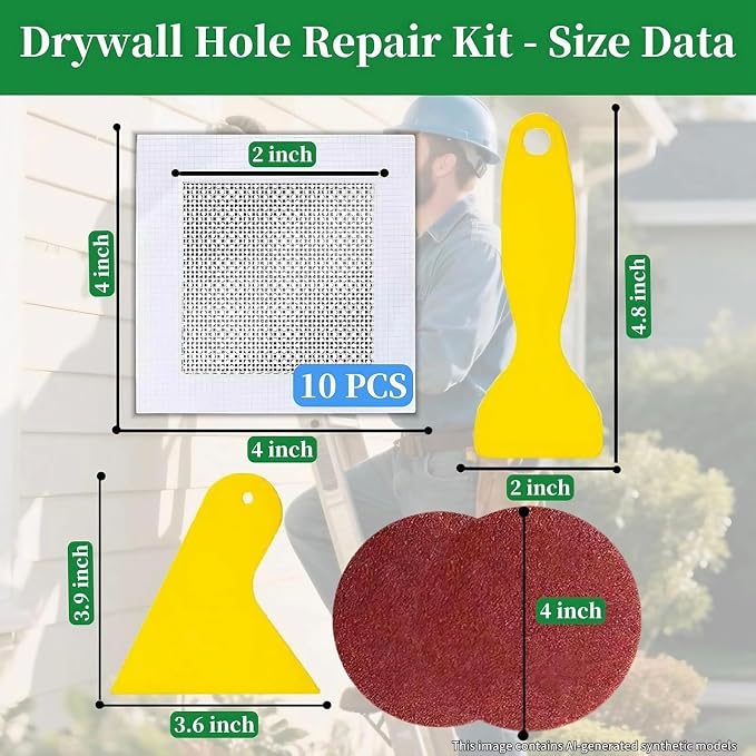 Drywall Repairs Patch Kit, Wall Patch Repair Kit, Drywall Hole Repair Patch | - Image 6