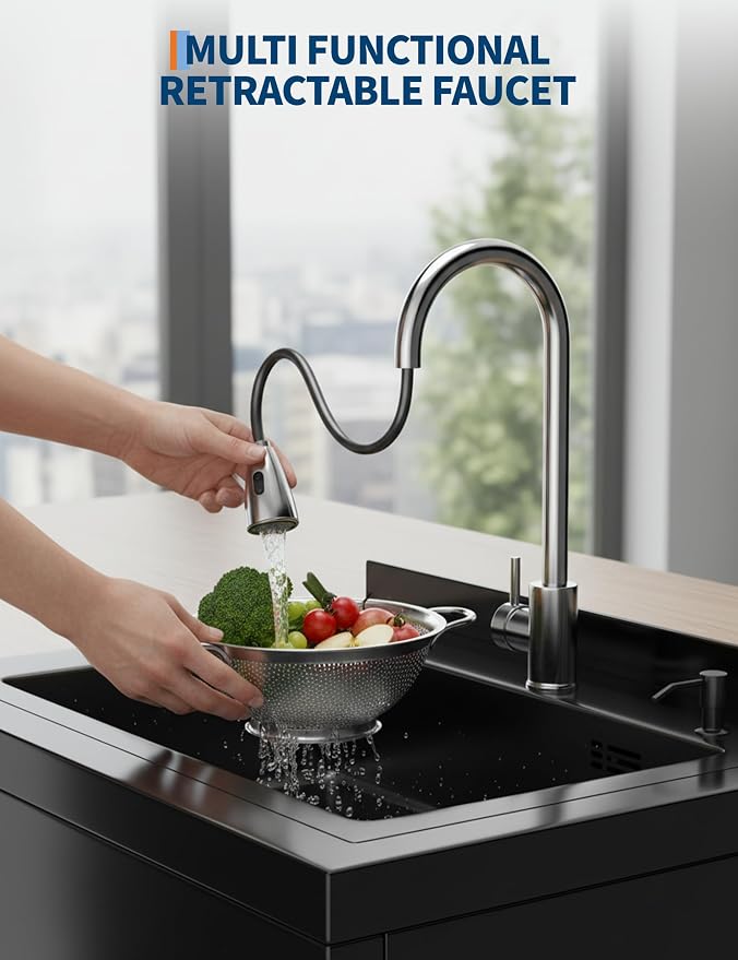 Stainless Steel Utility Sink, 25.7" × 20.7" × 39.5" Freestanding Laundry Tub - Image 7
