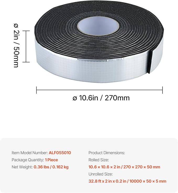 VEVOR Pipe Insulation Wrap, 32.8 FT x 2-inch Pipe Insulation Tape - Image 7