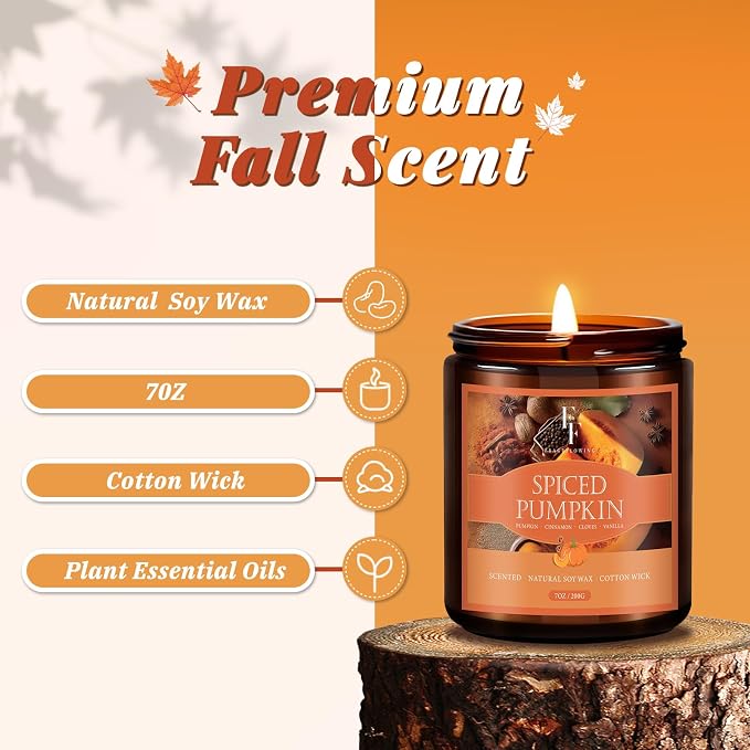 Fall Candles Set, 4 Pack Candles - Image 2