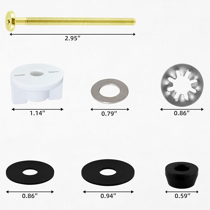 Universal 3 Inches Toilet Seat Screws 2PCS Solid Brass Toilet Seat Bolts - Image 4