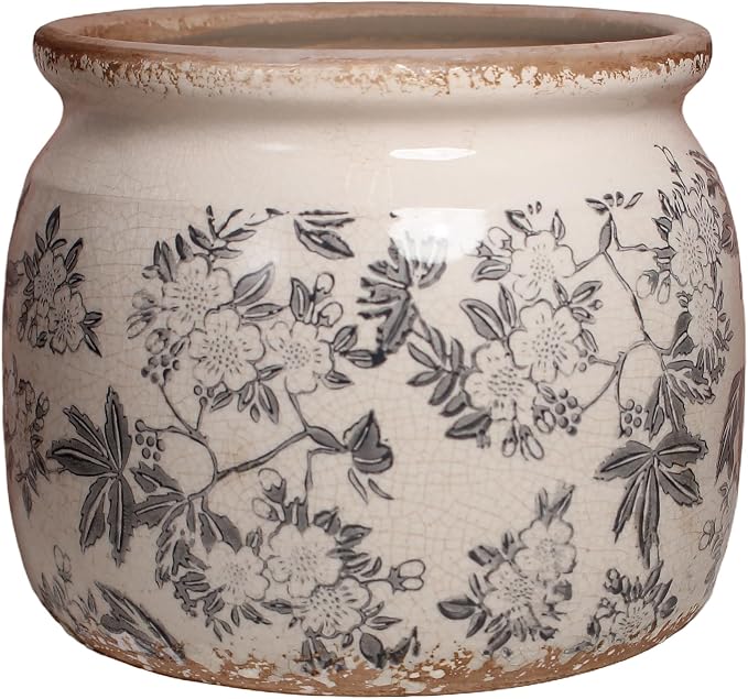 Vintage Ceramic Plant Pots, Old World Flower Pots by XiaanJiaju