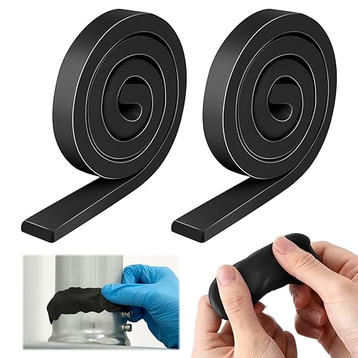 2 Pack Moldable Silicone Putty 1.5 ft x 0.32 in Black | Non Hardening Multi by ElectricWise