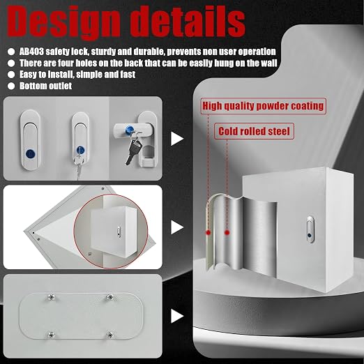 Electrical Box 16 x 16 x 8 Inch Indoor Outdoor Electrical Enclosure Box Steel - Image 5