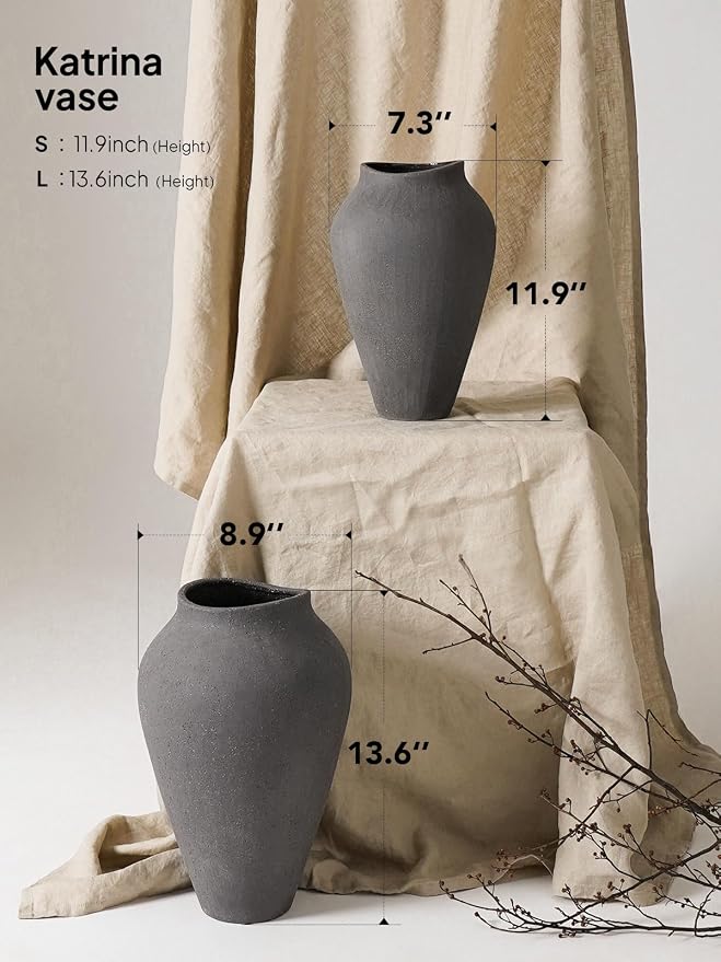 Ceramic Vase - Large 13.6 Inch Tall Floor Vase - Image 2