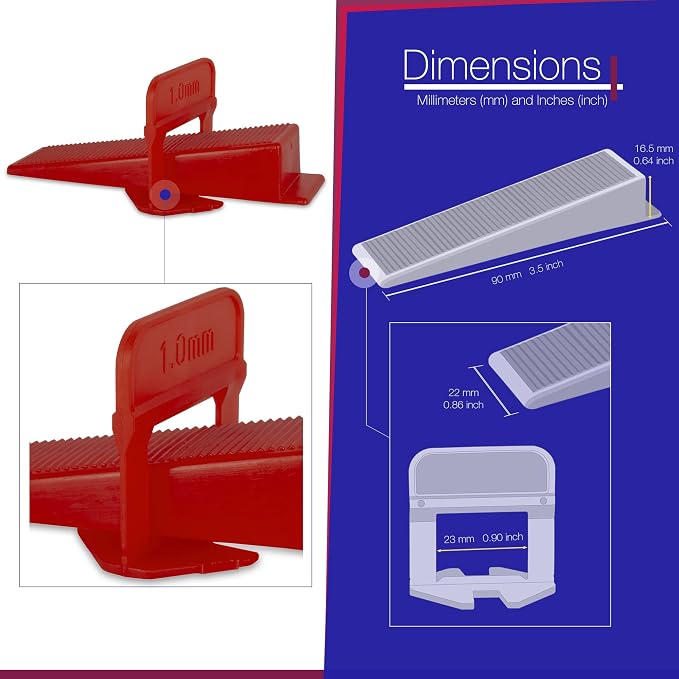 Tile Leveling System – 300 Tile Spacers & 300 Reusable Wedges – Perfect - Image 4