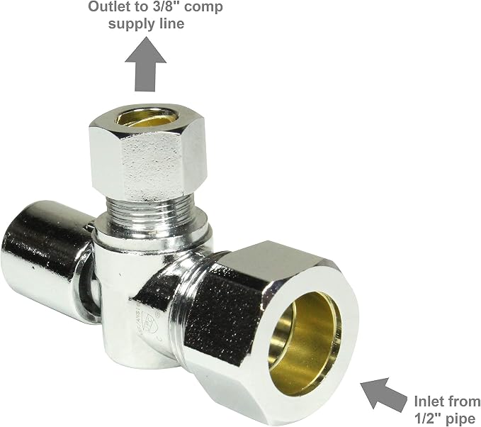 Heavy Duty Loose Key 1/2 in. NOM Comp Inlet x 3/8 in. OD Compression Outlet - Image 6