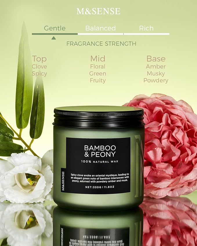 M&SENSE Bamboo Peony Scented Candles - Image 2