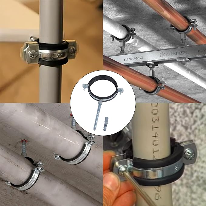 4 PCS Split Ring Pipe Hanger, Heavy Duty Adjustable Pipe Bracket Clamp - Image 6