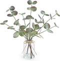 Fall Fake Eucalyptus Stems in Glass Vase by Bessol