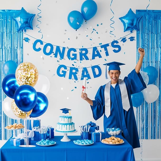 TONIFUL 4 Set White Blue Gold Balloon Centerpieces - Image 4