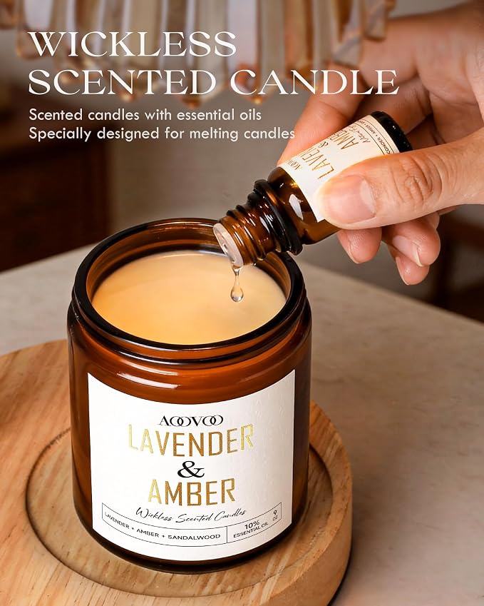 AOOVOO Lavender Amber Wickless Candle - Image 2