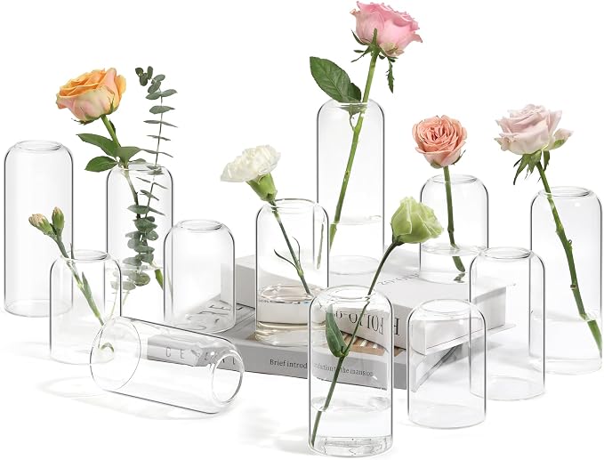 ComSaf Glass Bud Vases in Bulk, Mini Flower Display, Wedding Decor, Table by ComSaf