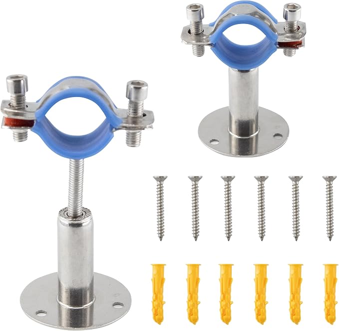 304 Stainless Steel Wall Mount Ceiling Mount Pipe Supports, Adjustable Pipe by Unknown
