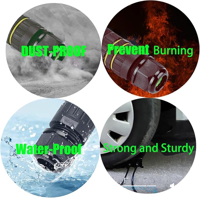 IP68 Waterproof 2 Way 2 Pin Junction Box Electrical Cable Connector, 5 Pack - Image 5
