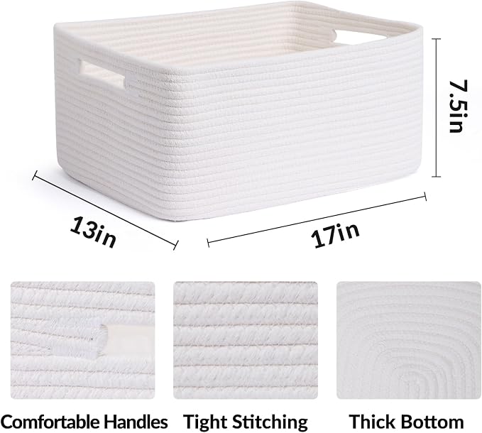 MiniArk Large Storage Baskets for Organizing, Baby Nursery, Toy Bins Box - Image 2