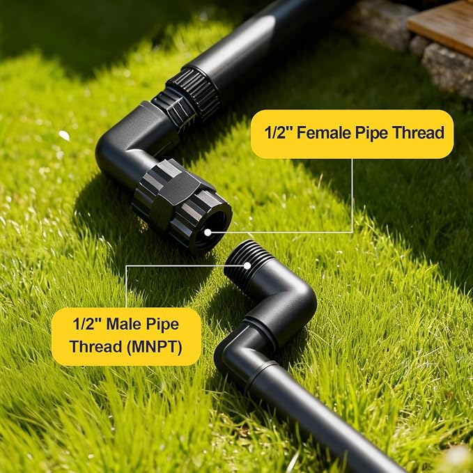 10 Pieces Double Female Pipe Thread Head Pipe Riser, Drip Irrigation 1/2 Inch x - Image 5