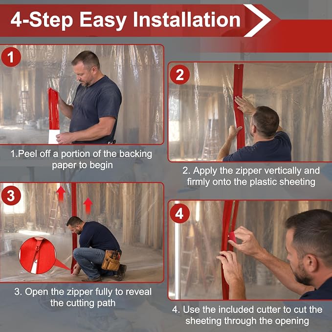 Millsten 4 Pack Heavy Duty Zipper Door - Image 6