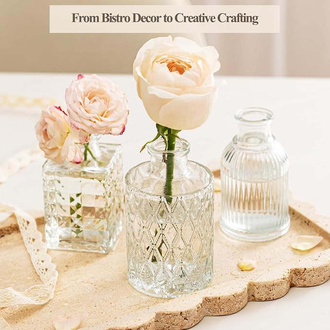 Clear Glass Bud Vase Set of 22 Pcs, Small Bud Vases in Bulk, Glass Crystal - Image 5