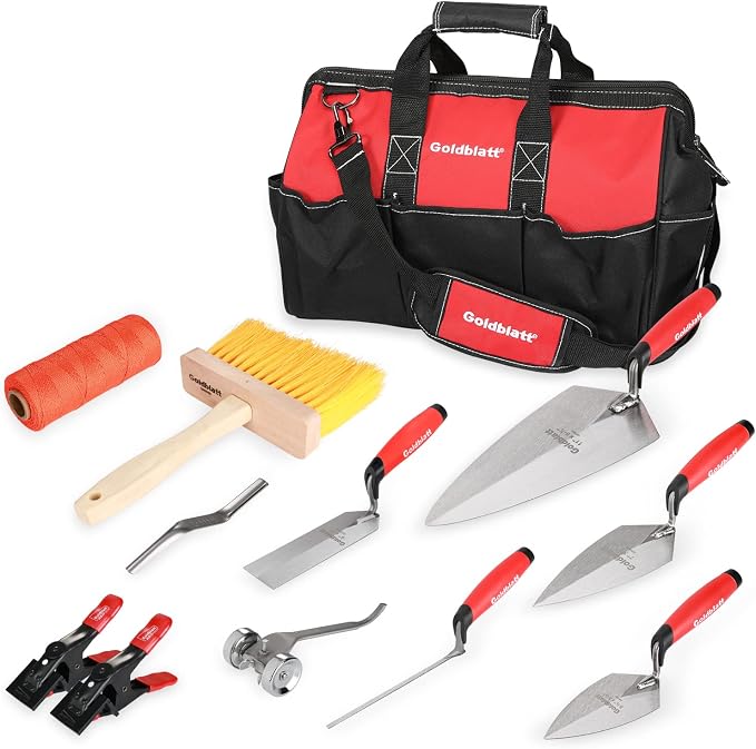 Goldblatt 12PCS Masonry Tool Set, Brick Laying Tools by GOLDBLATT