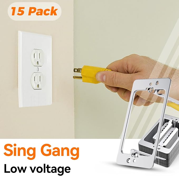 15 Pcs Low Voltage Mounting Bracket 1 Gang, Single Gang Drywall Brackets | Low - Image 6