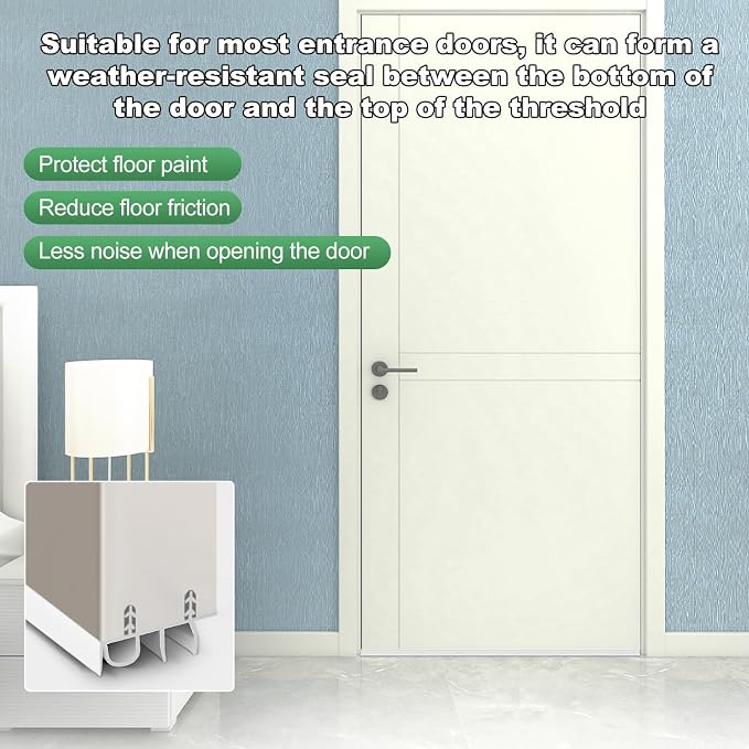 Door Draft Stopper, Cuttable Concealed Kerf/Channel Fit Under Door Seal - Image 4