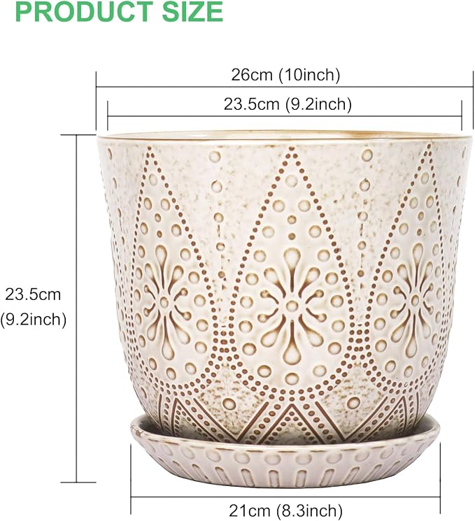 Gepege 10 Inch Ceramic Plant Pot - Image 2