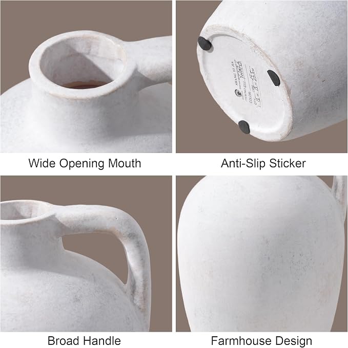 Ceramic Flower Vase with Handles - Image 3