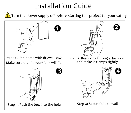 CLOUDY BAY Single Gang Electrical Outlet Box, 14 Cubic Inch Junction Box - Image 3