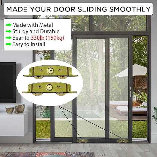 2 Pack Sliding Glass Door Rollers Replacement, 1-1/4" Steel Ball Bearing Patio - Image 4