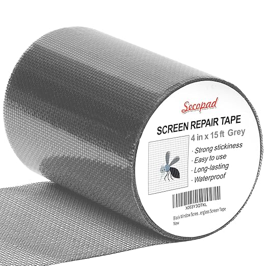 Secopad 4" x 180" Screen Repair Tape, Screen Repair Kit, Quick Repair, Strong by Secopad