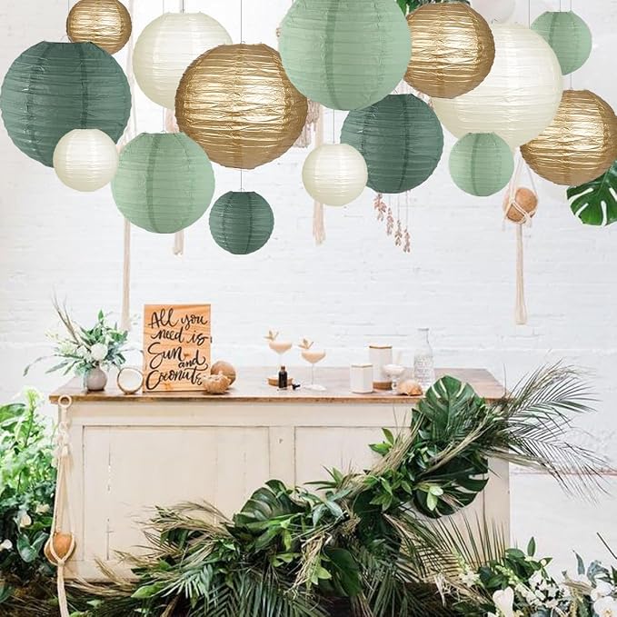 Paper Lanterns Decorative, Round Hanging Paper Lanterns Decorations - Image 3