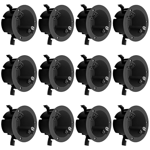 4" Electrical Round Outlet Black Box, 18 Cubic Inch ETL Listed Round Outlet Box by YQMIGU