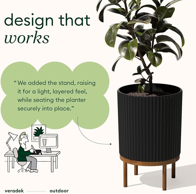 Veradek Demi Series Round Planter w/ Stand - Image 5