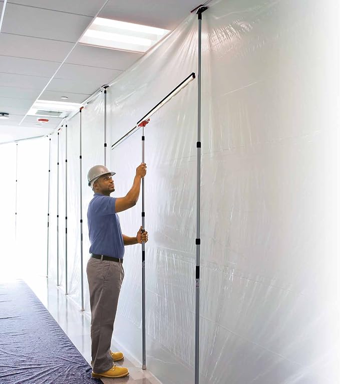 ZIPWALL SLP2 12 Foot Spring Loaded Dust Barrier Poles - Image 4