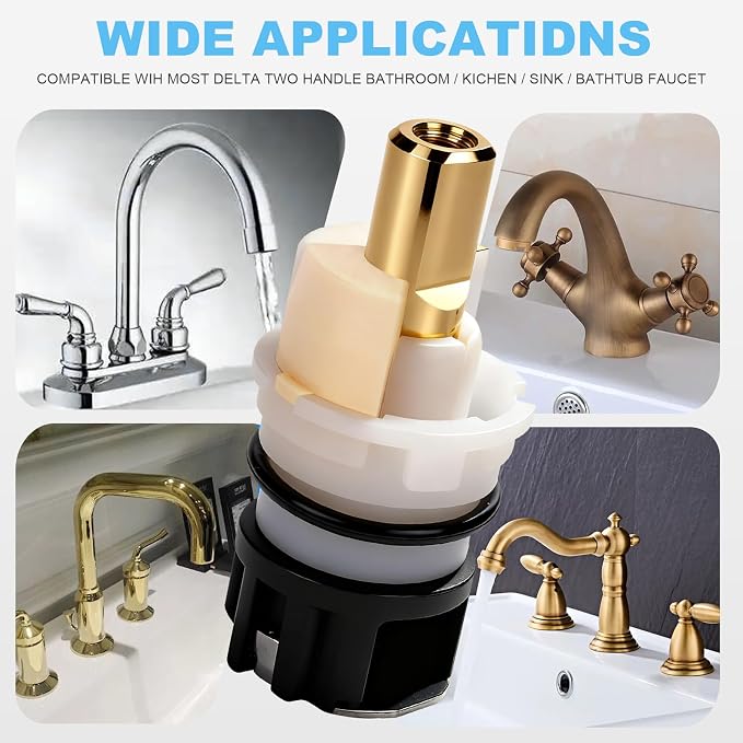 RP25513 Faucet Stem Replacement, Fits Delta 2 Handle Faucet Cartridge | 8pack - Image 7