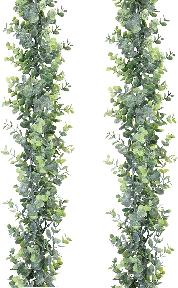 Faux Eucalyptus Garland Plant, 2 Pack Artificial Vines Hanging Eucalyptus by DearHouse