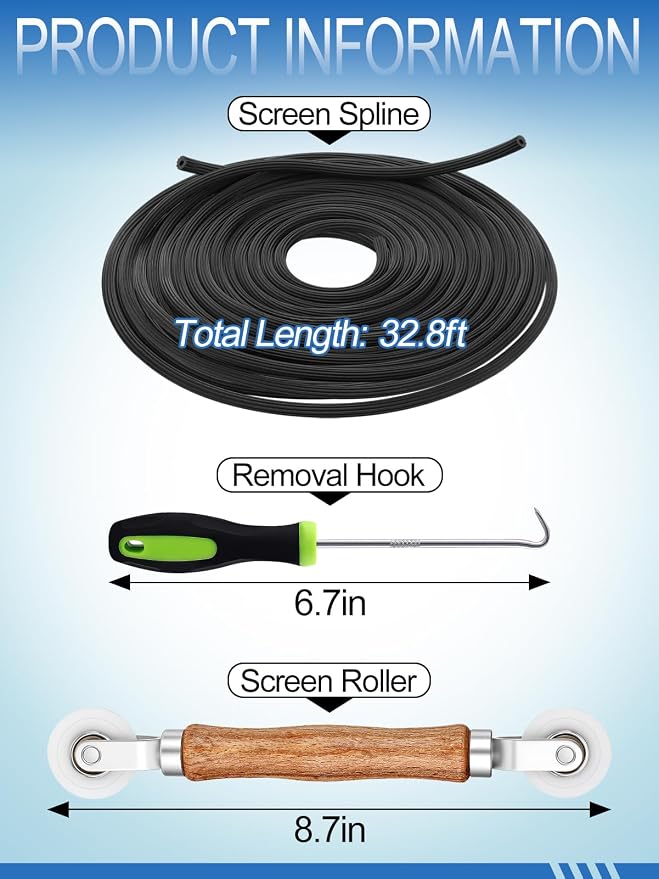 MEWTOGO 3 in 1 Screen Repair Kit, Window Screen Replacement Tools | Including - Image 6