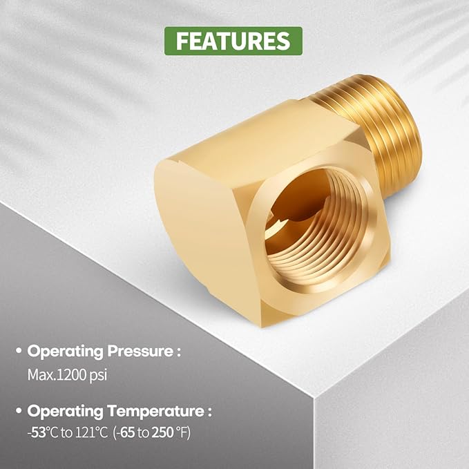1 Pack Brass Pipe Fitting 90 Degree Elbow 3/4" NPT Male x 3/4" NPT Female | - Image 3