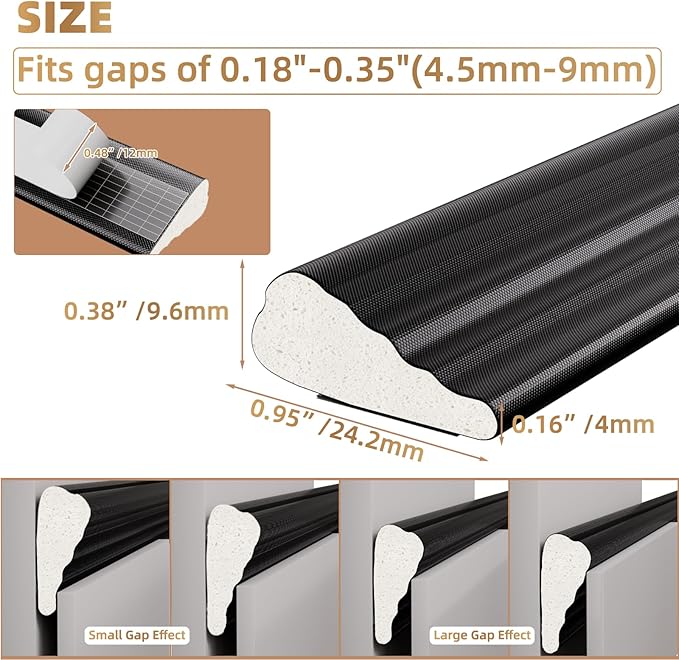 Kneelisa 118” Wedge-Shape Foam Window Weather Stripping Door Seal | - Image 2