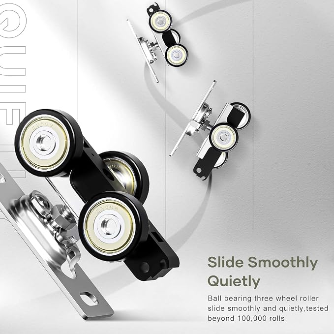 5.3FT/64in Sliding Pocket Door Hardware Kit, Commercial Grade, Aluminum Box - Image 6