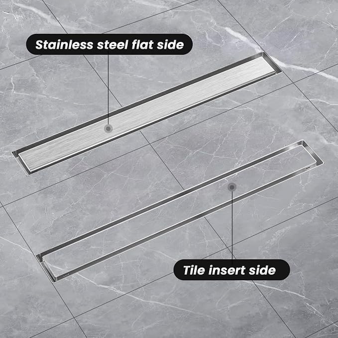 EXF Linear Shower Drain 18 Inch Brushed Nickel - Image 3
