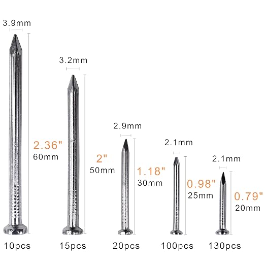 Brick Steel Nails Assortment Kit, Galvanized Concrete Wall Nail | - Image 2