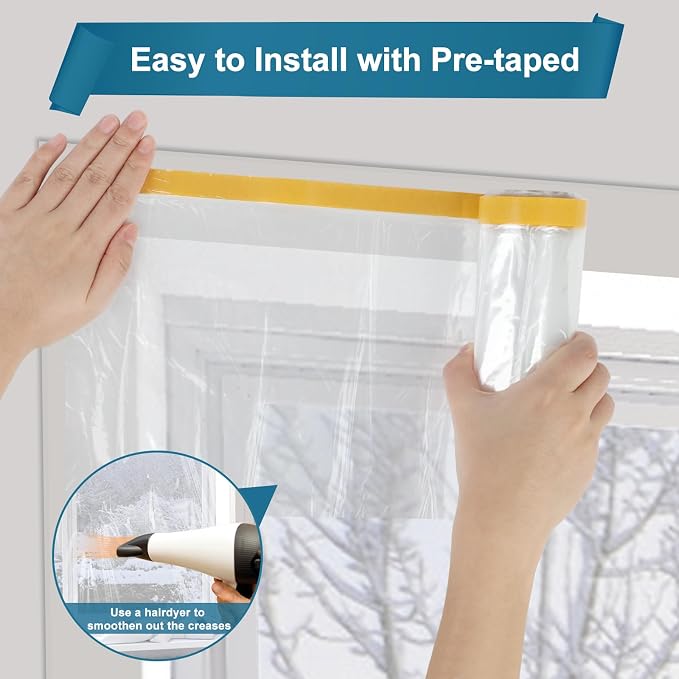 Augblinds 2 Pack Window Insulation Kit, Plastic Window Covering 62 Inch Wide × - Image 8