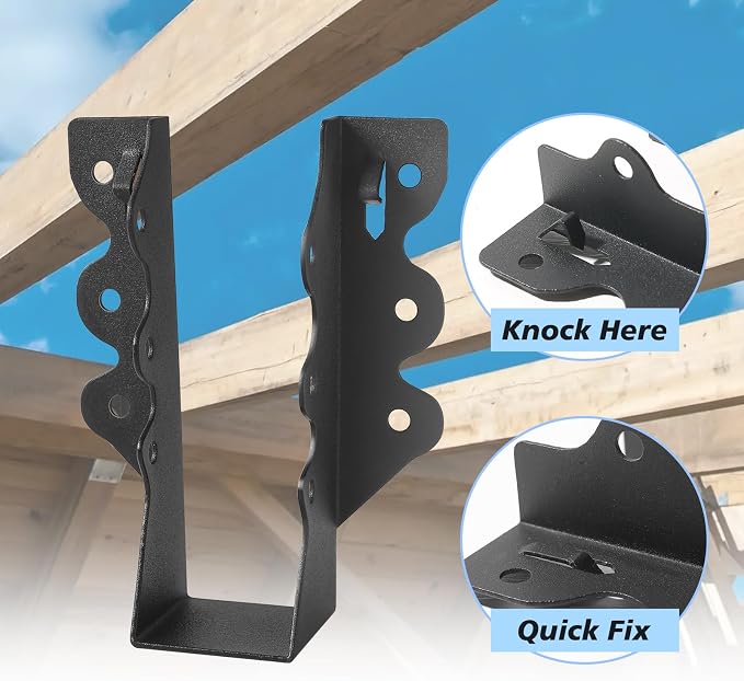 16 Pcs 2"x 6" Joist Hanger|Q235B Steel Face Mount Joist Hangers | Black Powder - Image 3