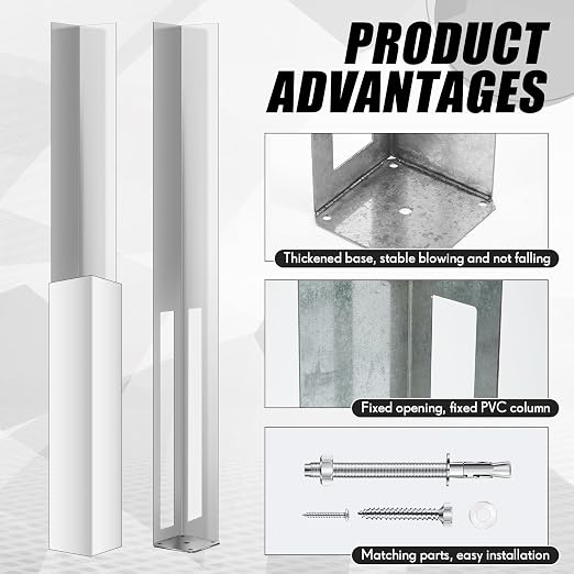 2 Sets 5" X 5" X 24" Vinyl Fence Concrete Post - Image 3